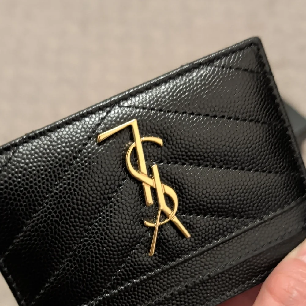 YSL Black Grainy Leather Card Holder - Picture 5 of 9